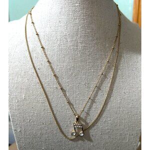 Gold-Tone Crystal Music Note -- 18"